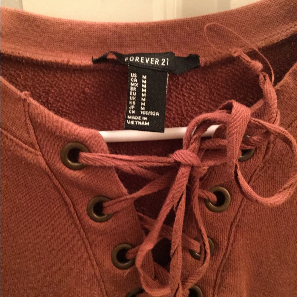 Lace up sweater